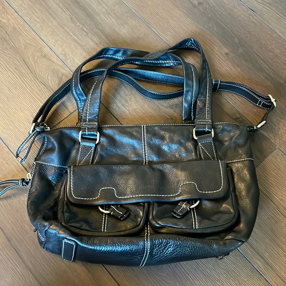 Banana Republic black leather bag